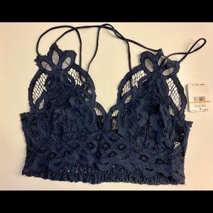 Free People Adella Bralette in Navy